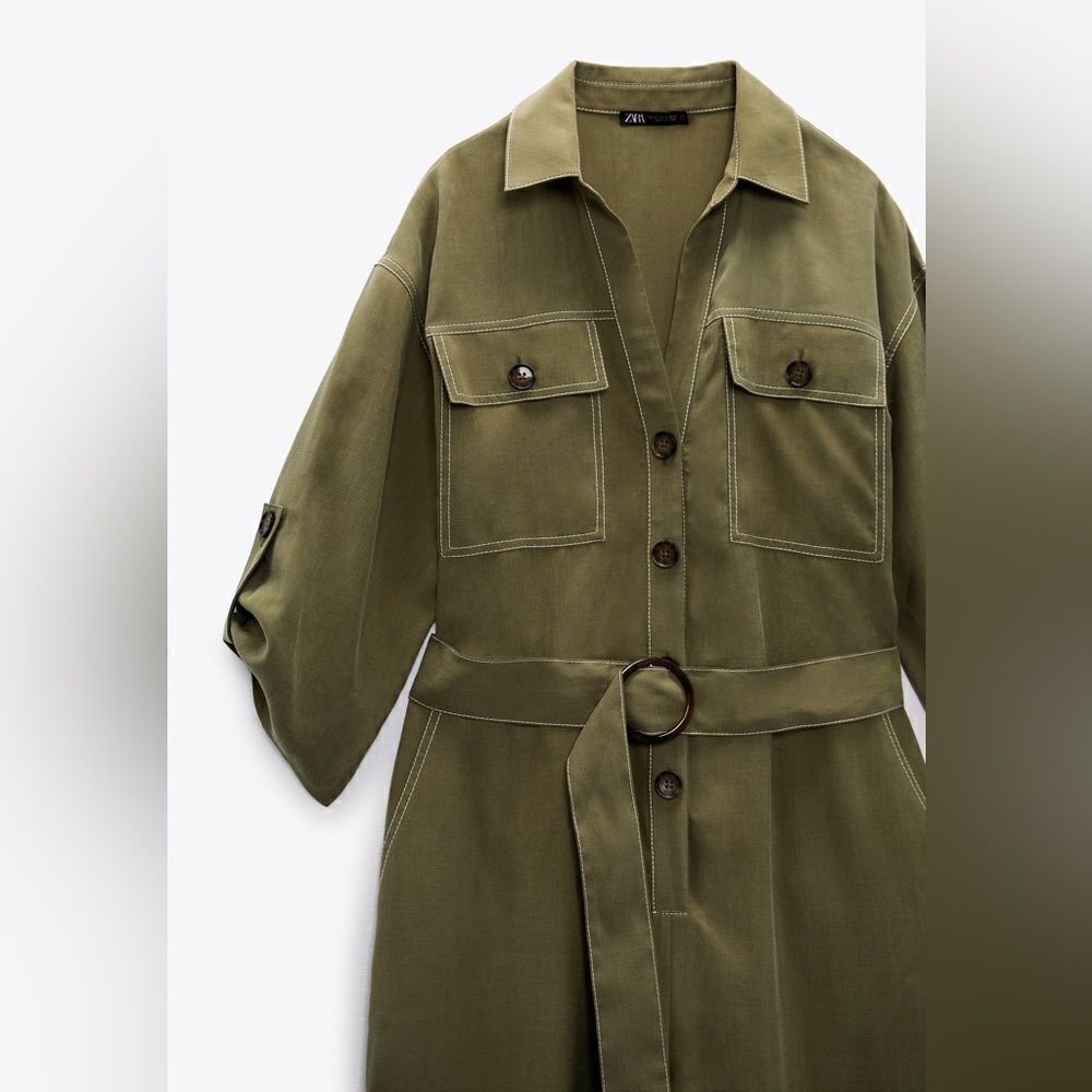 Zara Jumpsuit With Stitching New - Picture 7 of 9